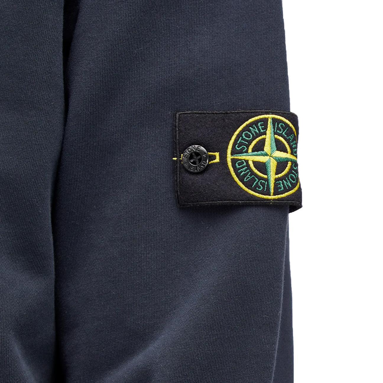 Stone Island Cotton Fleece Hooded Sweatshirt in Ink