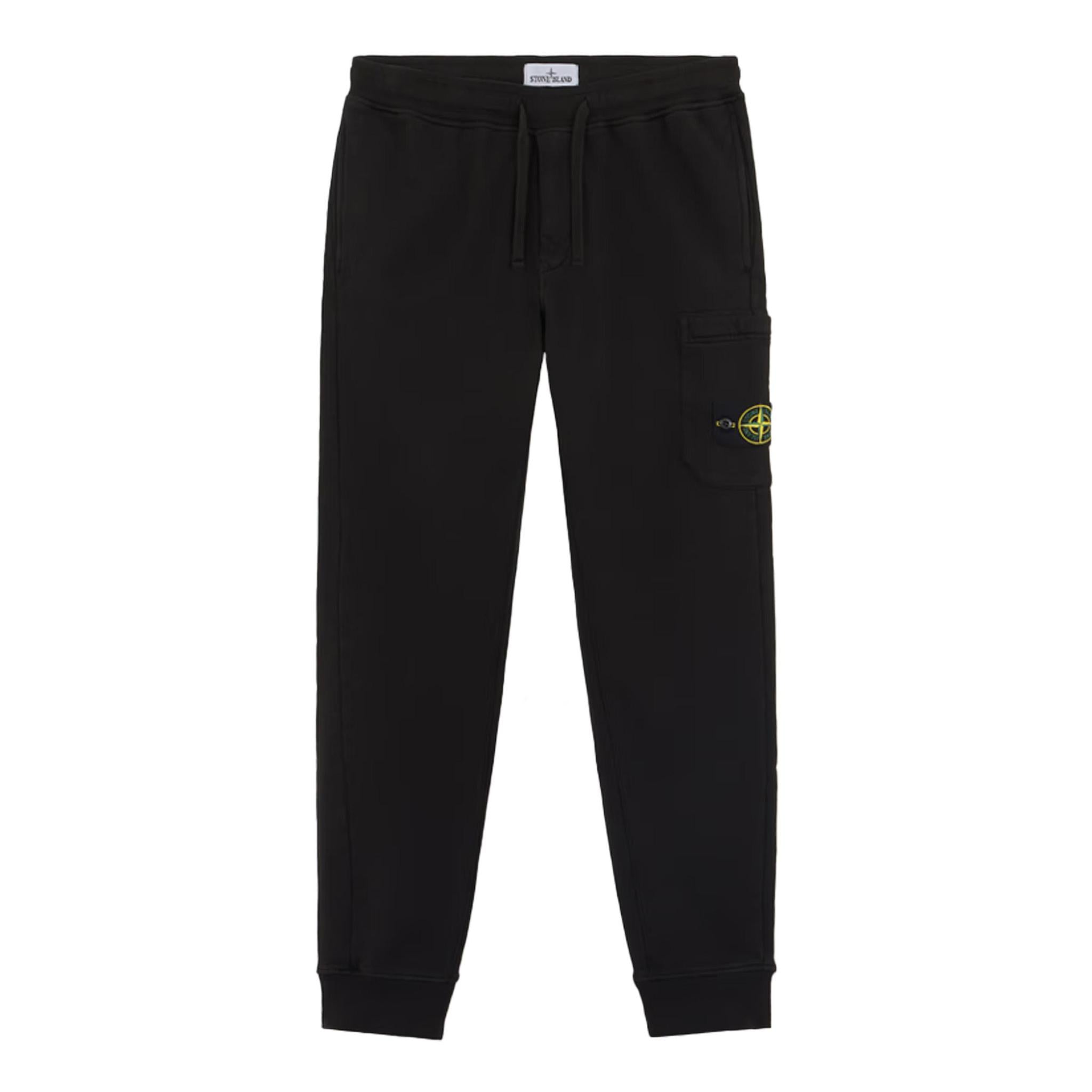 Stone Island Cotton Fleece Joggers in Black