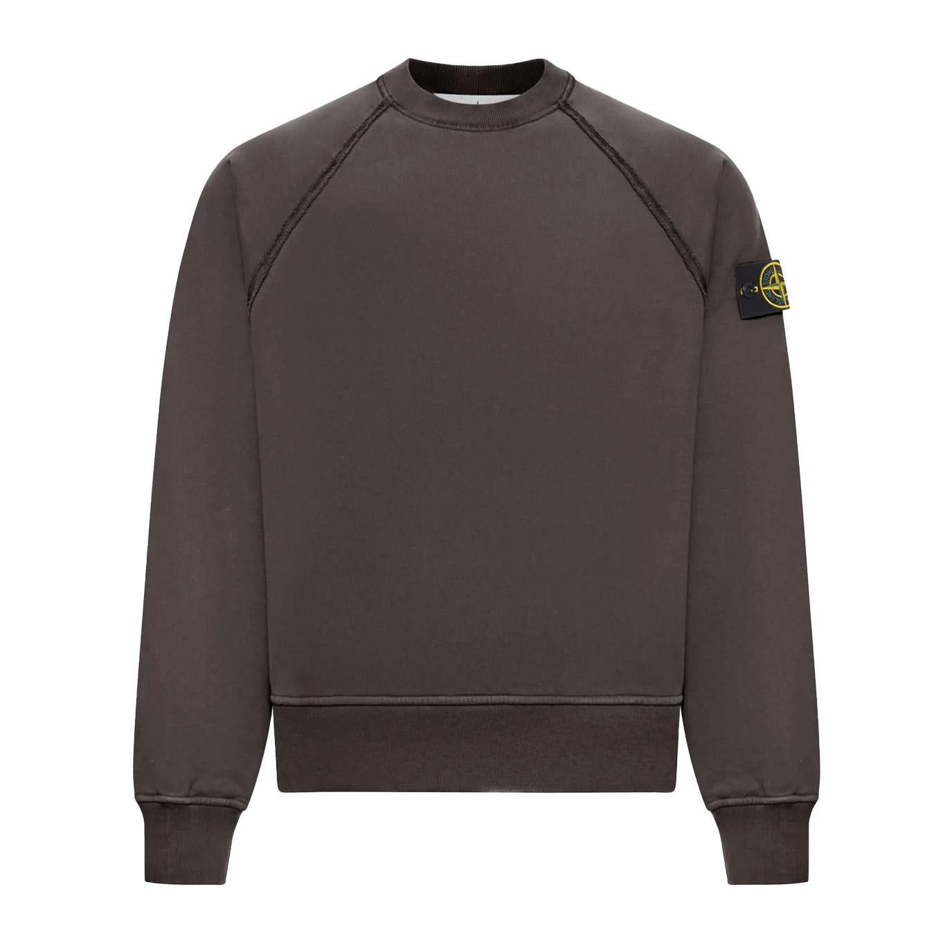 Stone Island Cotton Fleece Oversized Raglan Sleeved Crewneck Sweatshirt in Lead GreySweatshirtsStone IslandDPUS Designer Outlet8053813483227XSStone Island Cotton Fleece Oversized Raglan Sleeved Crewneck Sweatshirt in Lead Grey