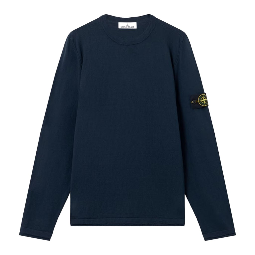 Stone Island Cotton Nylon Crewneck KnitSweatshirtsStone IslandDPUS Designer OutletNavy BlueSStone Island Cotton Nylon Crewneck Knit