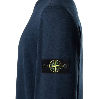 Stone Island Cotton Nylon Crewneck KnitSweatshirtsStone IslandDPUS Designer OutletNavy BlueSStone Island Cotton Nylon Crewneck Knit