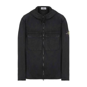 Stone Island Cotton 'Old' Effect' Hooded Overshirt in BlackOvershirtStone IslandDPUS8052572935923SStone Island Cotton 'Old' Effect' Hooded Overshirt in Black