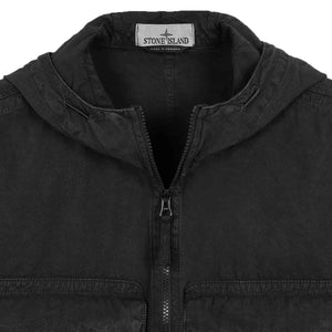 Stone Island Cotton 'Old' Effect' Hooded Overshirt in BlackOvershirtStone IslandDPUS8052572935923SStone Island Cotton 'Old' Effect' Hooded Overshirt in Black