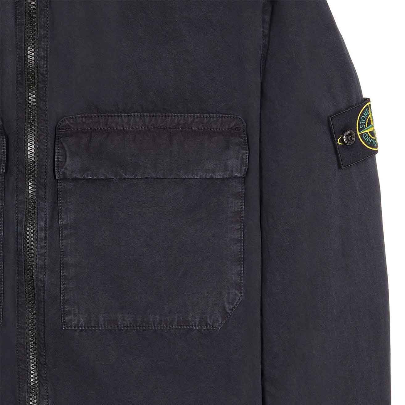 Stone Island Cotton 'Old' Effect' Hooded Overshirt in Navy BlueOvershirtStone IslandDPUS8052572956805SStone Island Cotton 'Old' Effect' Hooded Overshirt in Navy Blue