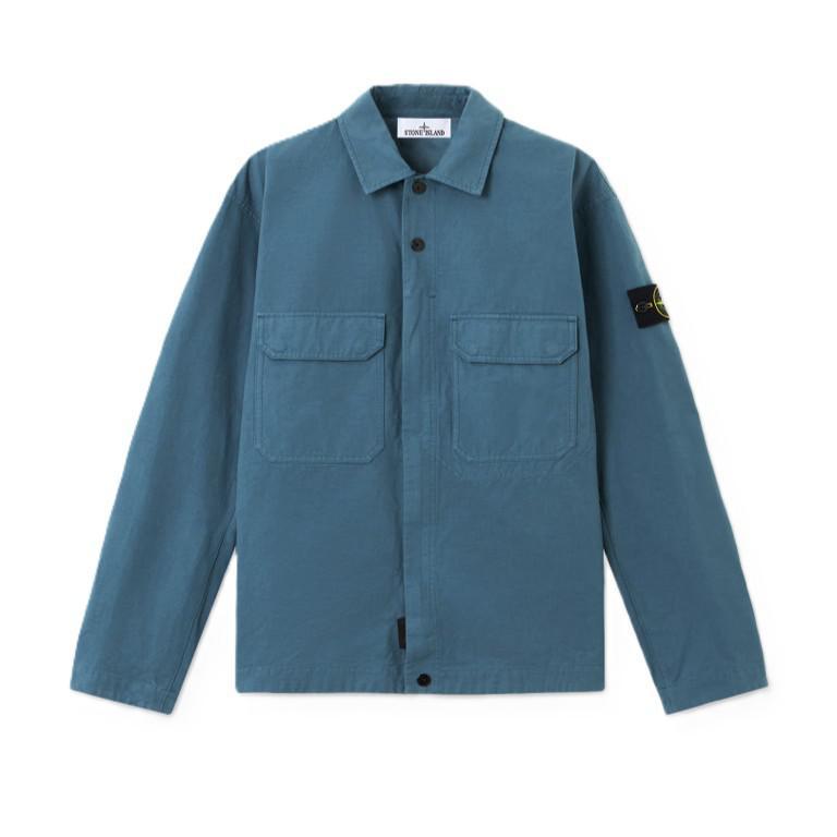 Stone Island Cotton Ripstop Overshirt in Dark Teal GreenCoats & JacketsStone IslandDPUS Designer Outlet8053813452308SStone Island Cotton Ripstop Overshirt in Dark Teal Green