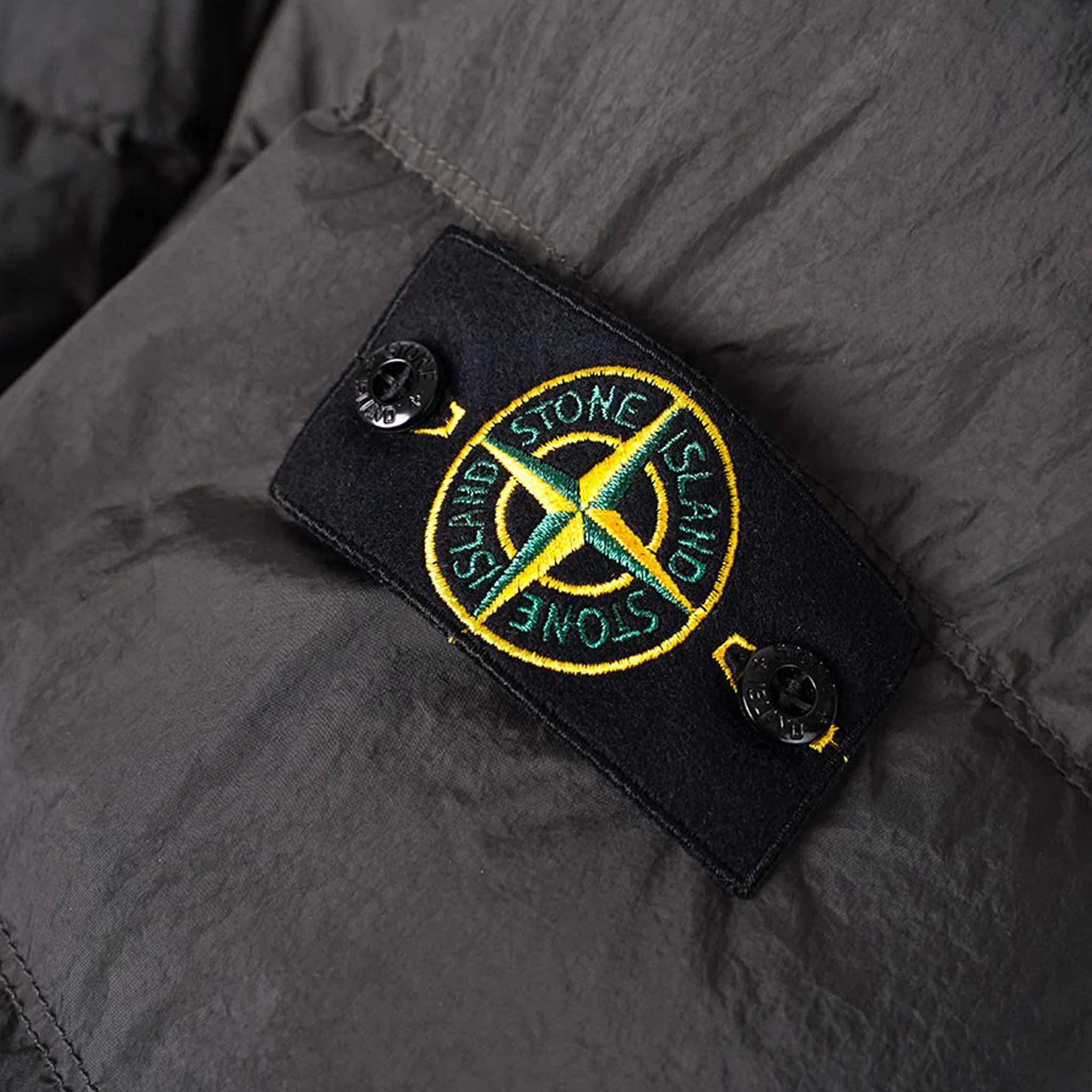 Stone Island Crinkle Reps NY Hooded Down Jacket in Lead Grey