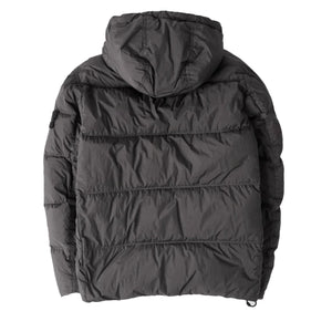Stone Island Crinkle Reps NY Hooded Down Jacket in Lead Grey