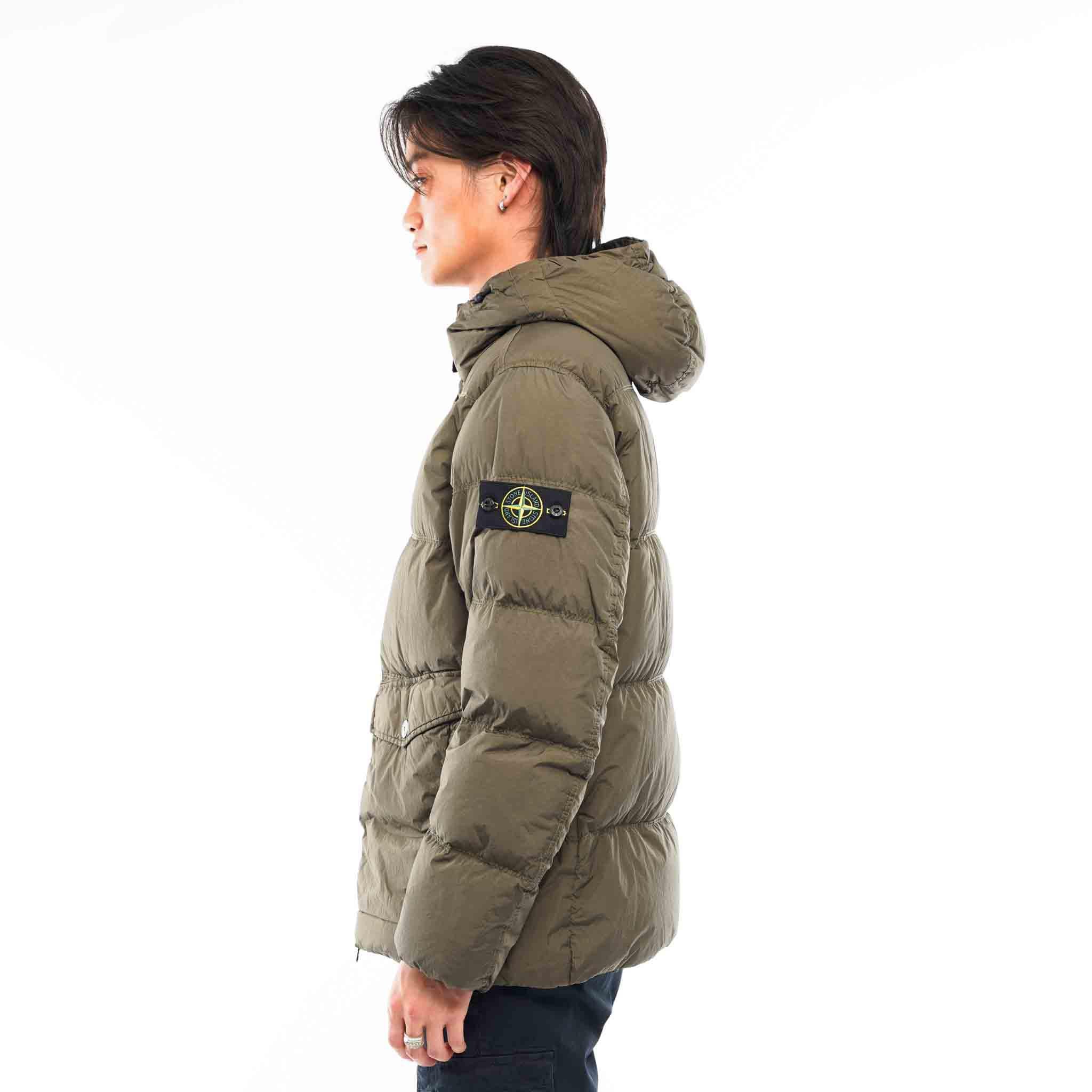 Stone Island Crinkle Reps NY Hooded Down Jacket in Military GreenCoats & JacketsStone IslandDPUS Designer Outlet8053813390112SStone Island Crinkle Reps NY Hooded Down Jacket in Military Green