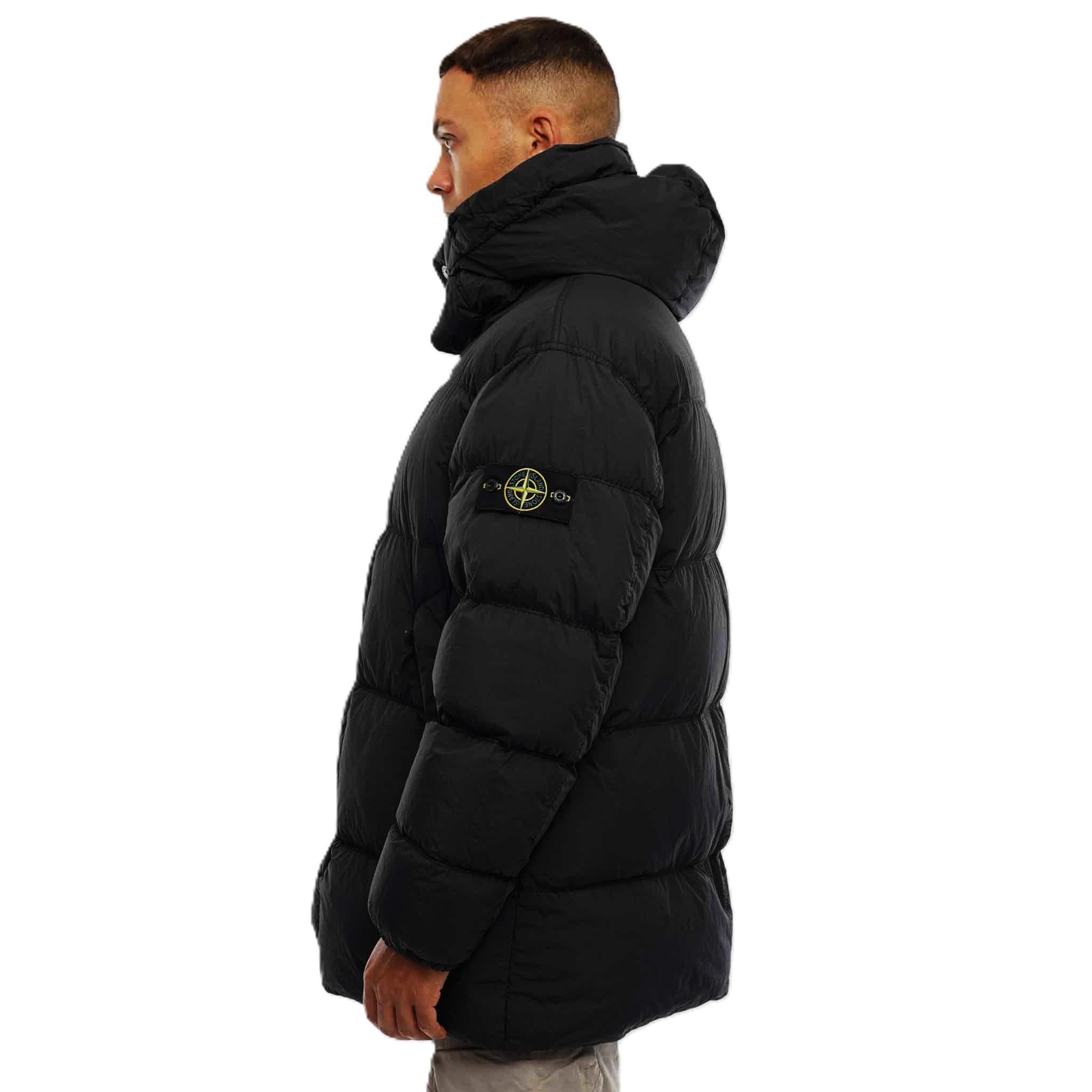Stone Island Crinkle Reps NY Hooded Down Parka in BlackCoats & JacketsStone IslandDPUS Designer Outlet8053813439170SStone Island Crinkle Reps NY Hooded Down Parka in Black