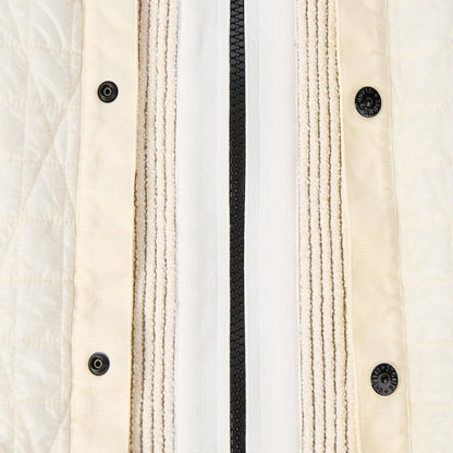 Stone Island Crinkle Reps NY Quilted-TC Hooded Jacket in Ivory