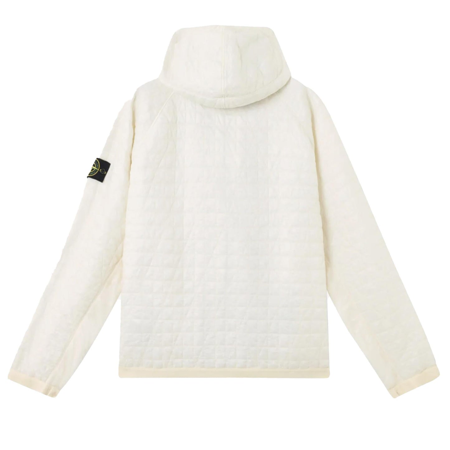 Stone Island Crinkle Reps NY Quilted-TC Hooded Jacket in Ivory
