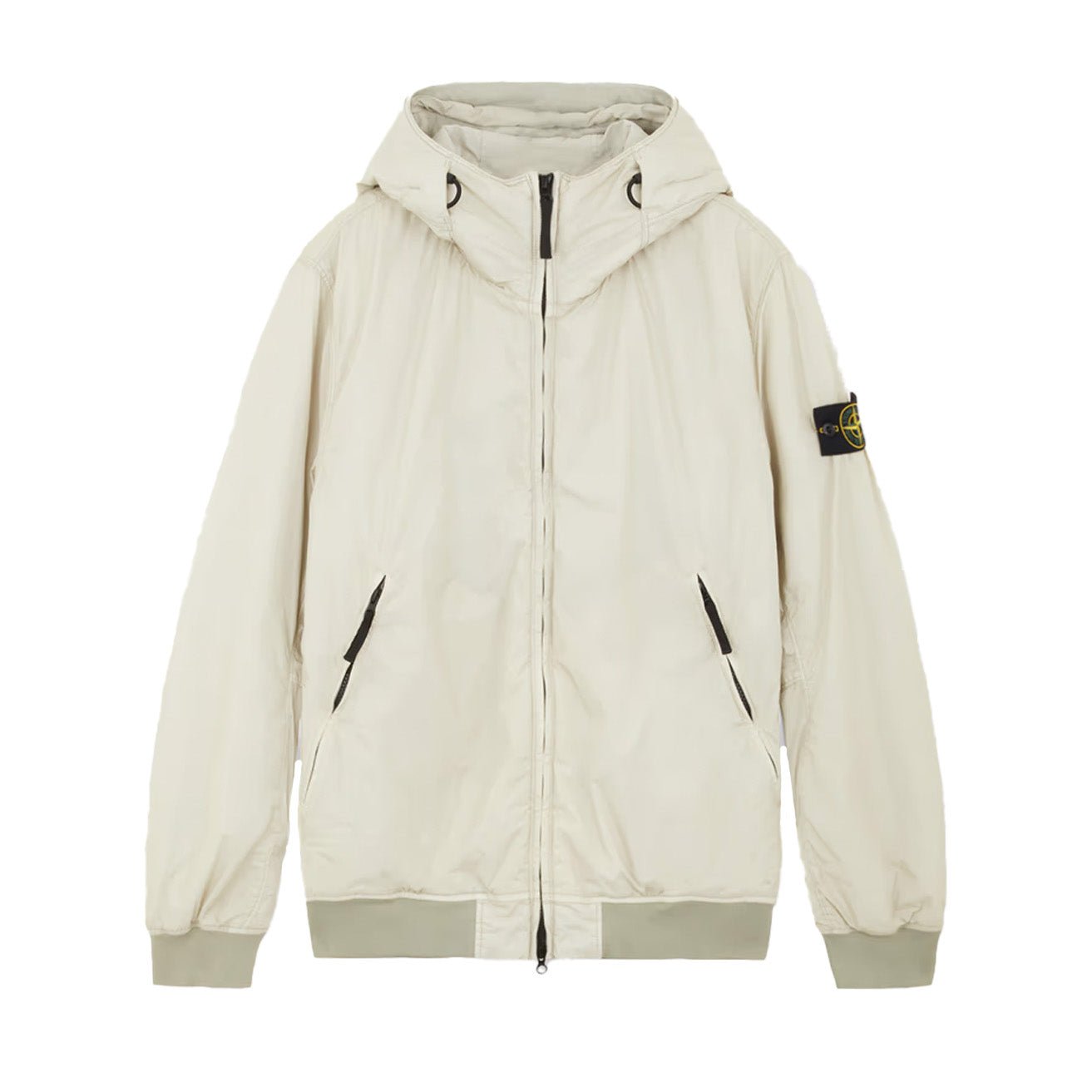 Stone Island Crinkle Reps R NY Hooded Blouson With Primaloft in Off White