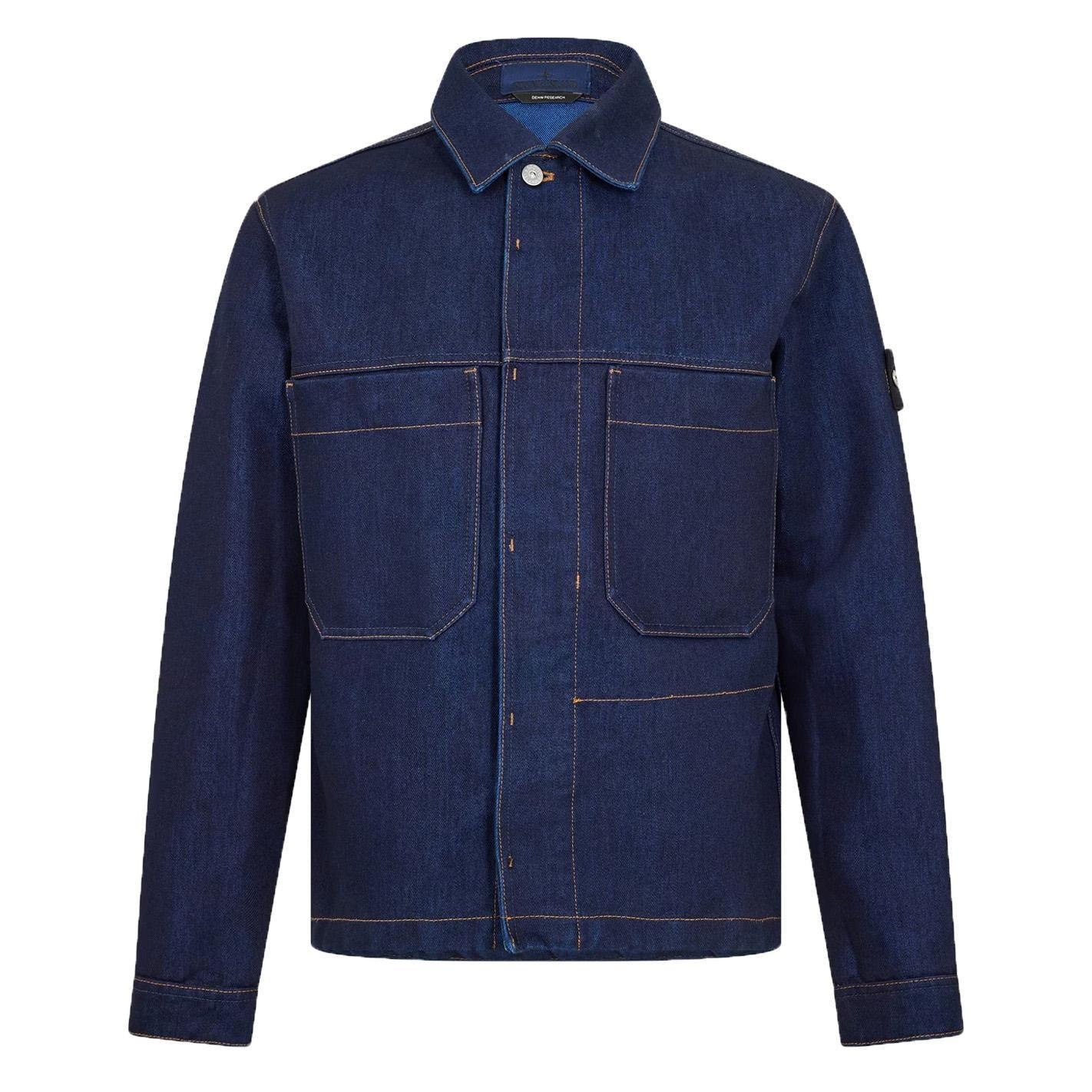 Stone Island Denim Research Indigo Denim - Rinsed Coach JacketCoats & JacketsStone IslandDPUS Designer Outlet8053813535520MStone Island Denim Research Indigo Denim - Rinsed Coach Jacket