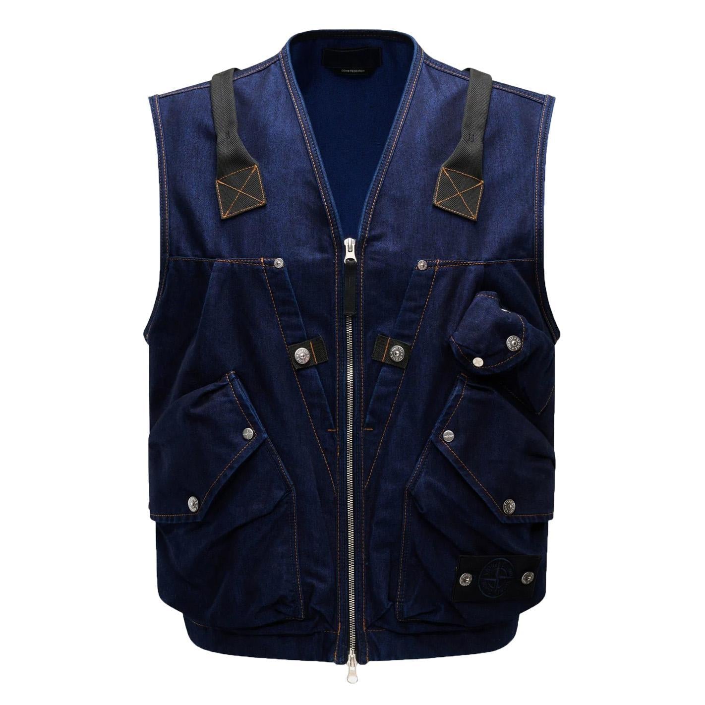 Stone Island Denim Research Polypropylene Denim Light - Rinsed Utility VestTopStone IslandDPUS Designer Outlet203000856608053813535391MStone Island Denim Research Polypropylene Denim Light - Rinsed Utility Vest