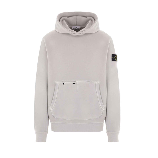 Stone Island Diagonal Fleece Old Effect Hoodie in Grey