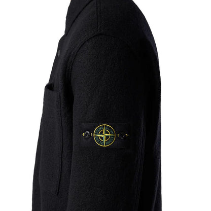 Stone Island Felted Wool Overshirt in BlackOvershirtStone IslandDPUS Designer Outlet8053813439897MStone Island Felted Wool Overshirt in Black