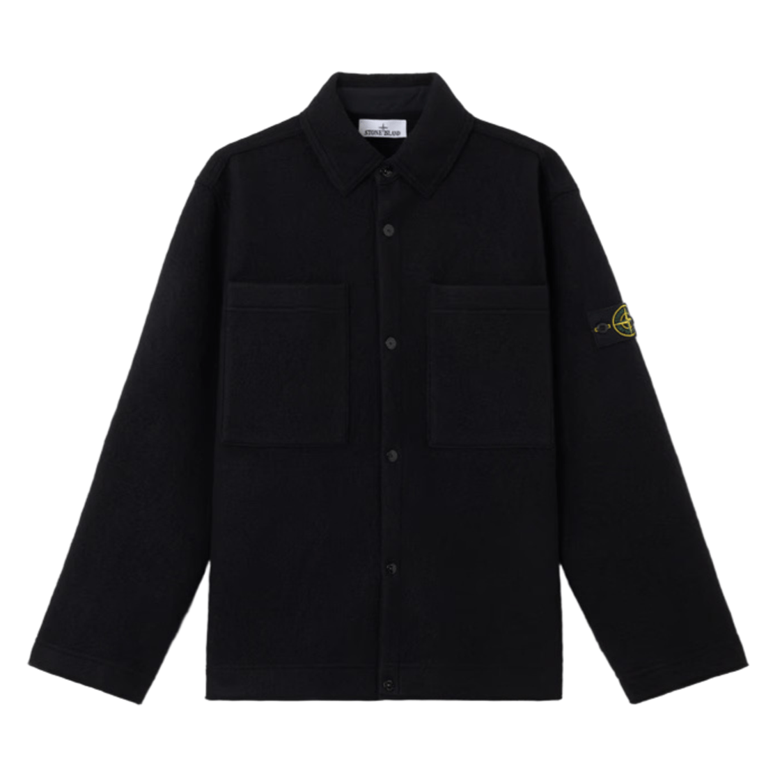 Stone Island Felted Wool Overshirt in BlackOvershirtStone IslandDPUS Designer Outlet8053813439897MStone Island Felted Wool Overshirt in Black