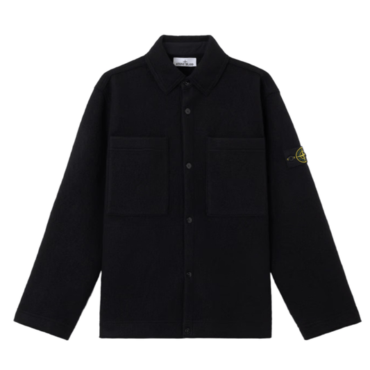 Stone Island Felted Wool Overshirt in BlackOvershirtStone IslandDPUS Designer Outlet8053813439897MStone Island Felted Wool Overshirt in Black