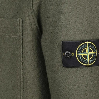 Stone Island Felted Wool Overshirt in Militray GreenOvershirtStone IslandDPUS Designer Outlet8053813447359MStone Island Felted Wool Overshirt in Militray Green
