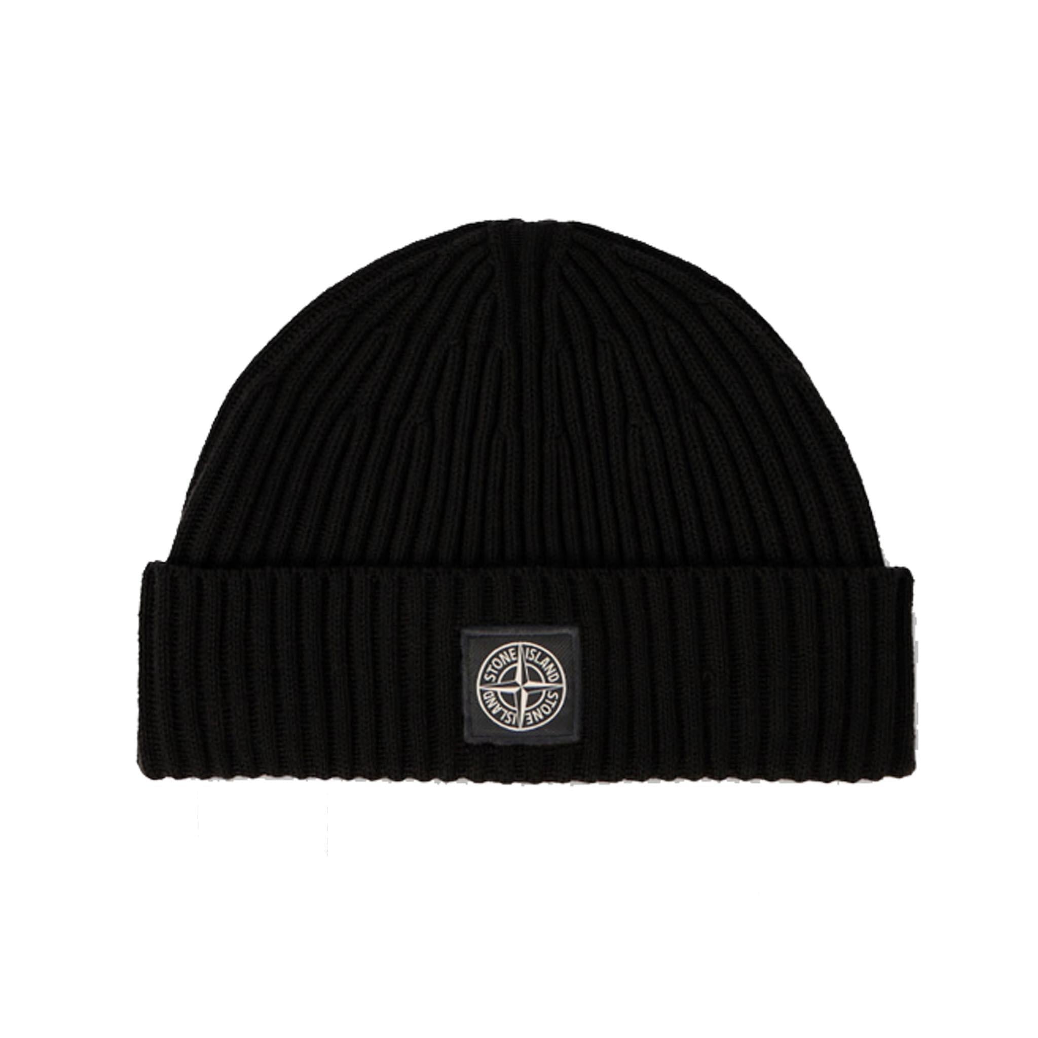 Stone Island Full Rib Beanie in Black