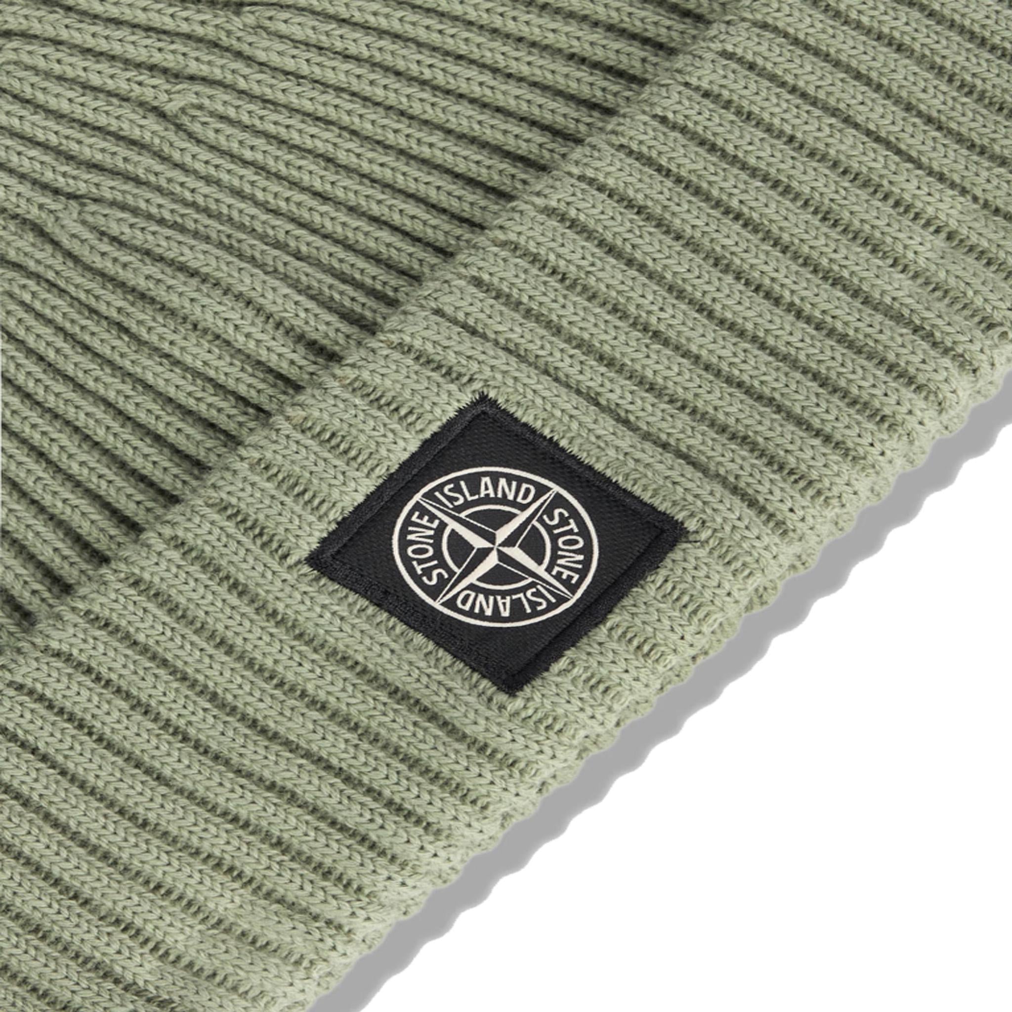 Stone Island Full Rib Beanie in Sage Green