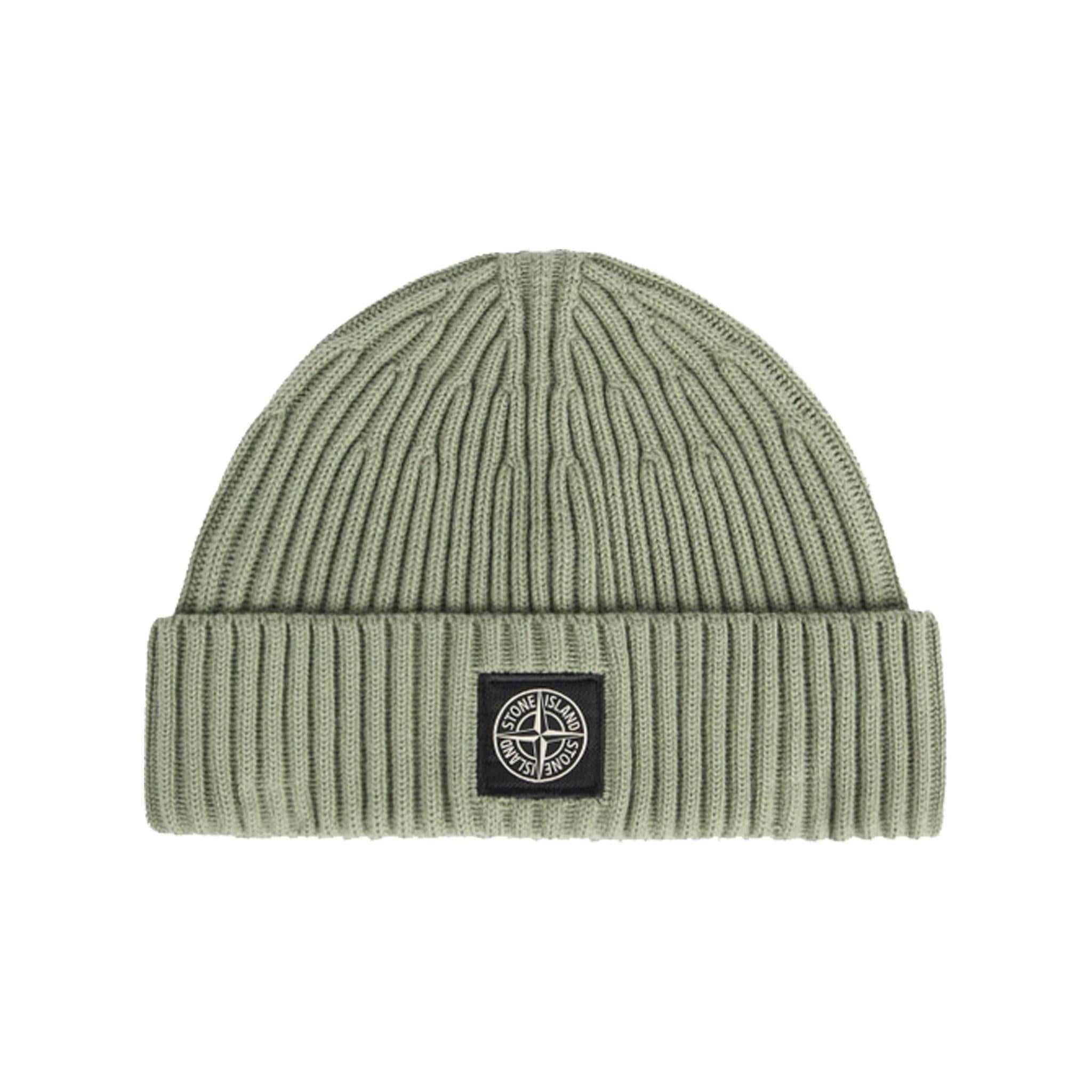 Stone Island Full Rib Beanie in Sage Green