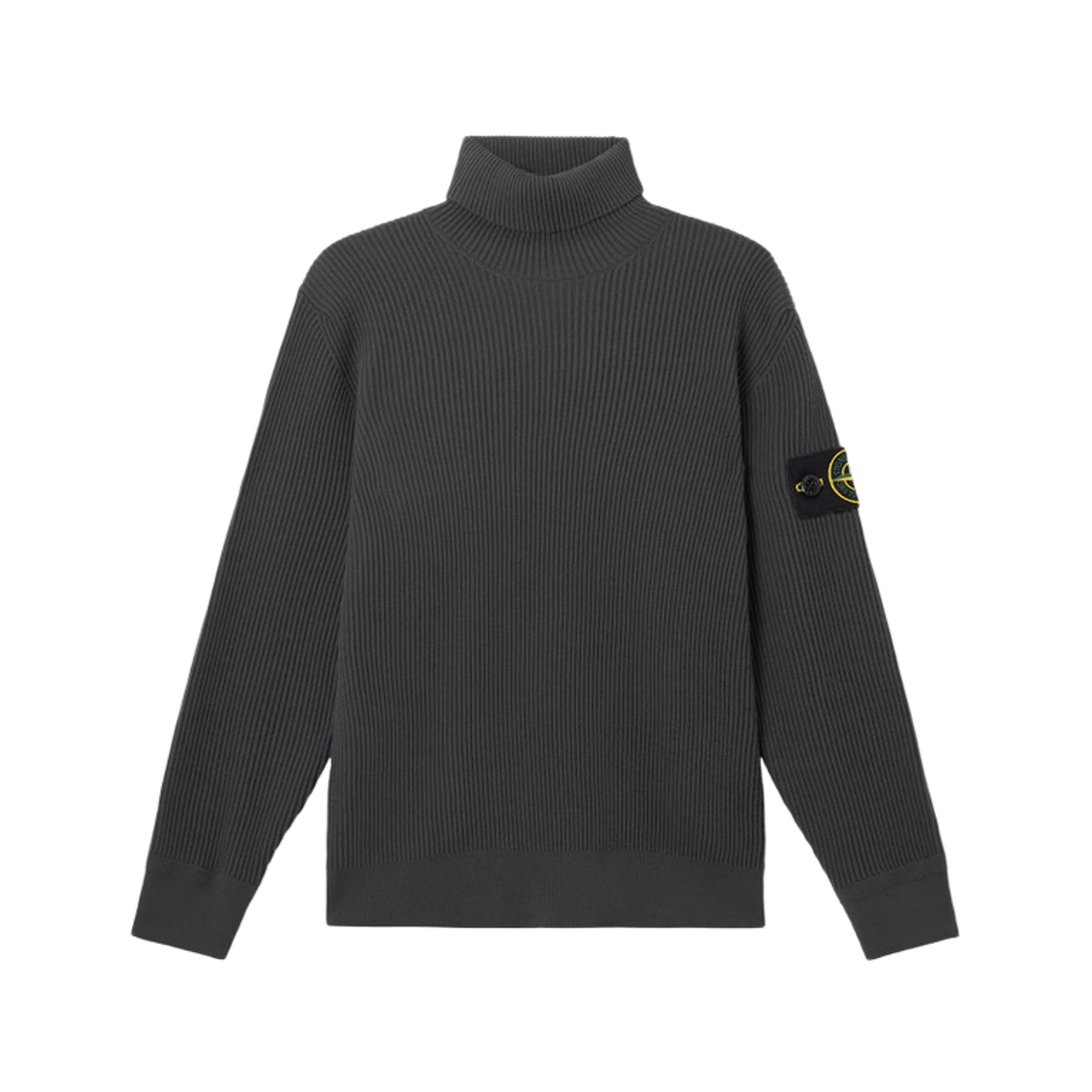 Stone Island Full Rib Wool Knit Turtleneck in Lead GreyKnitwearStone IslandDPUS Designer Outlet8053813390761SStone Island Full Rib Wool Knit Turtleneck in Lead Grey