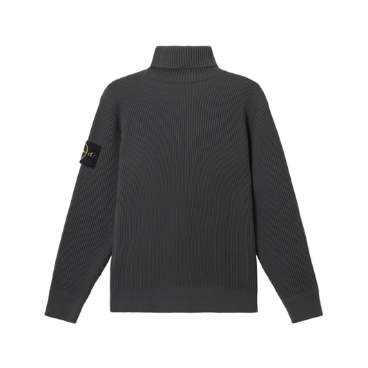 Stone Island Full Rib Wool Knit Turtleneck in Lead GreyKnitwearStone IslandDPUS Designer Outlet8053813390761SStone Island Full Rib Wool Knit Turtleneck in Lead Grey