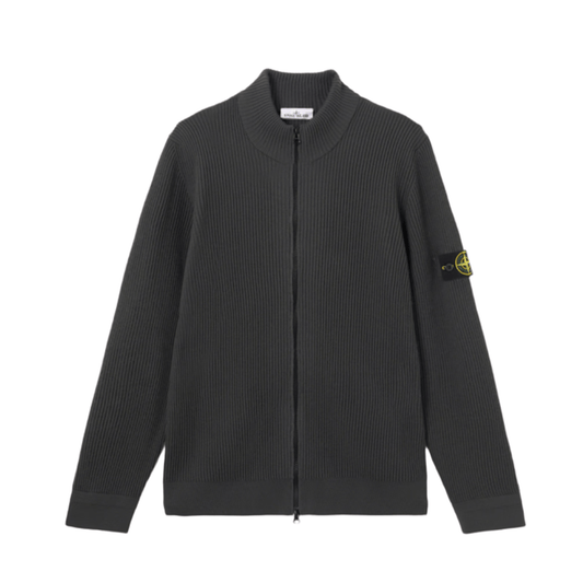 Stone Island Full Rib Wool Zip - Up Cardigan in Lead GreyHoodies & Zip - UpsStone IslandDPUS Designer Outlet8053813450656SStone Island Full Rib Wool Zip - Up Cardigan in Lead Grey