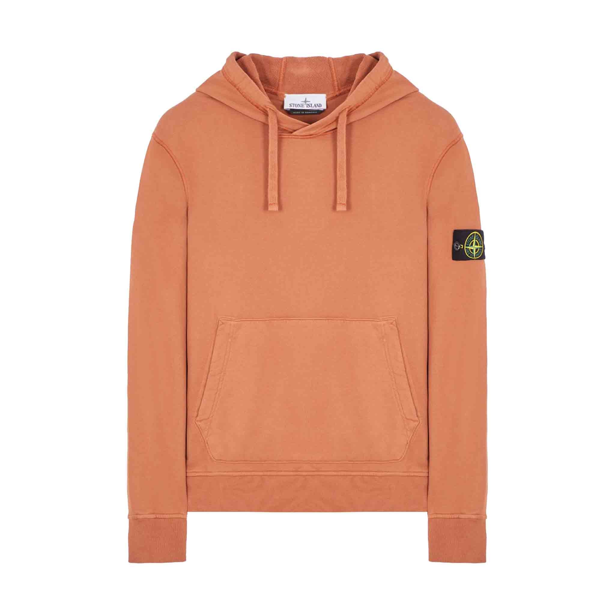 Stone Island Garment Dyed Hooded Sweatshirt in RustHoodiesStone IslandDPUS8052572933318SStone Island Garment Dyed Hooded Sweatshirt in Rust