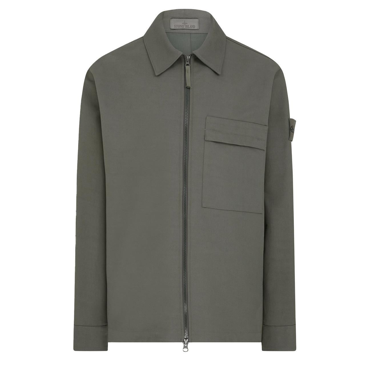 Stone Island Ghost Cotton Canvas Overshirt in Grey