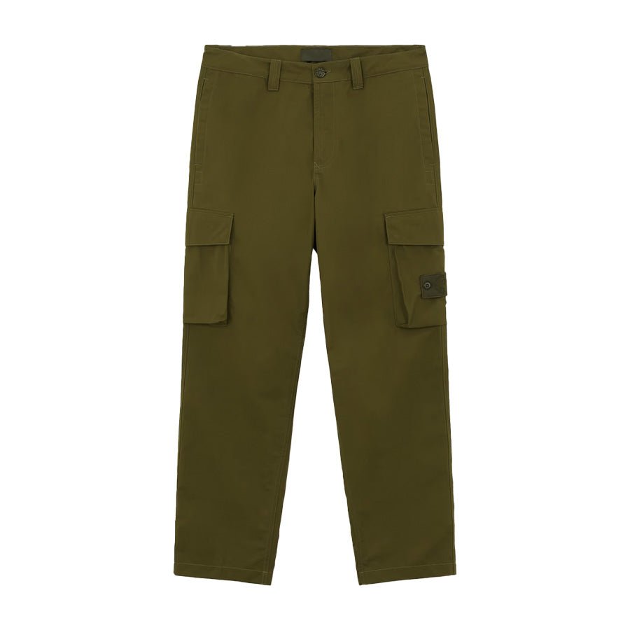 Stone Island Ghost Weatherproof Cotton Canvas Cargo Trousers in Military GreenTrousersStone IslandDPUS30Stone Island Ghost Weatherproof Cotton Canvas Cargo Trousers in Military Green