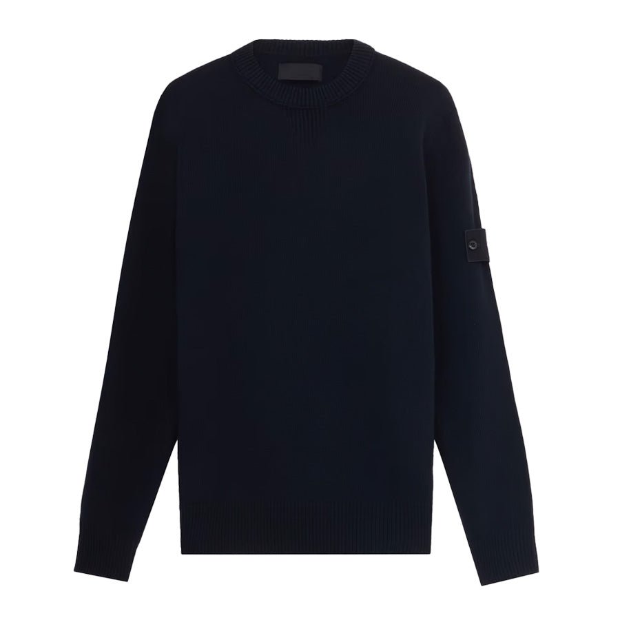 Stone Island Ghost Wool Loose Fit Crewneck Sweater in Navy BlueKnitwearStone IslandDPUS8056246115970SStone Island Ghost Wool Loose Fit Crewneck Sweater in Navy Blue