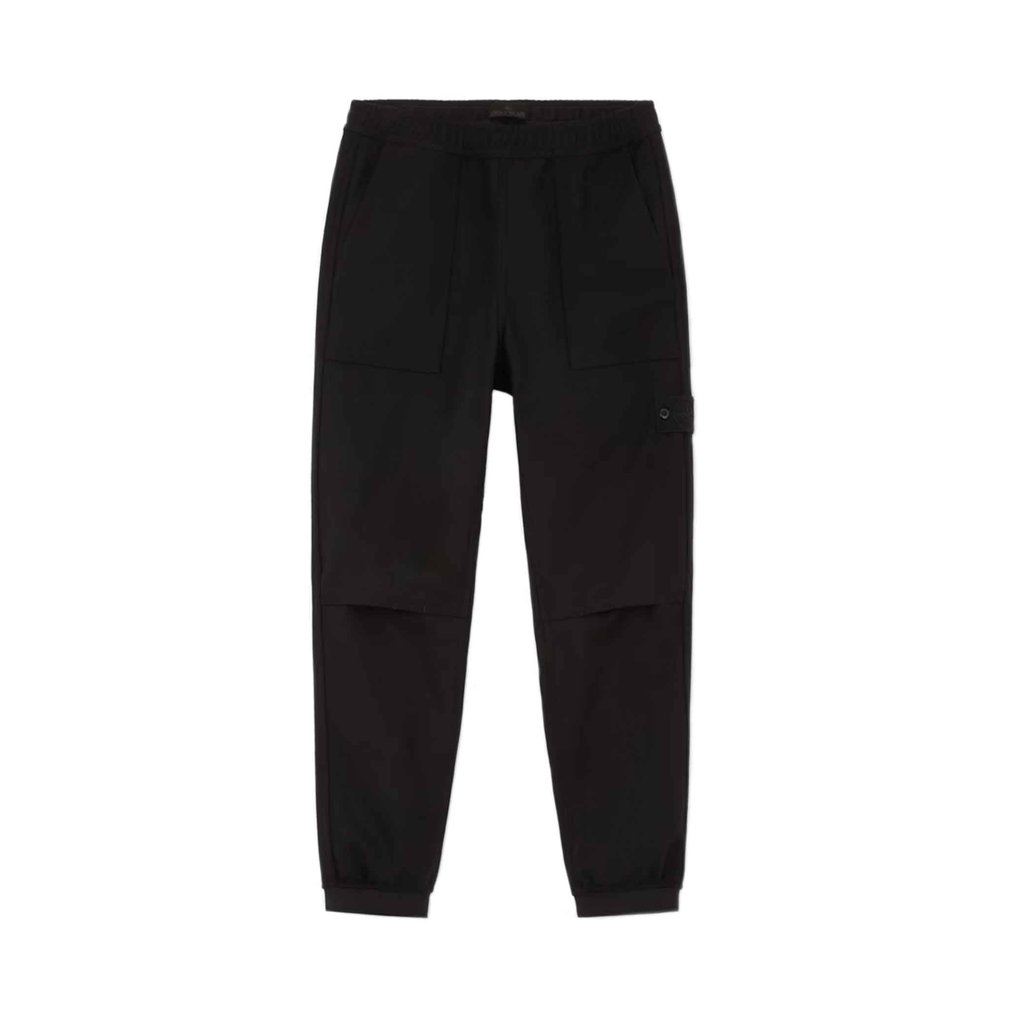 Stone Island Ghost Wool Nylon Flannel Jogger Trousers in BlackTrousersStone IslandDPUS30Stone Island Ghost Wool Nylon Flannel Jogger Trousers in Black