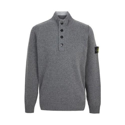 Stone Island Half Zip Jumper With Felt Trims in Cement MelangeKnitwearStone IslandDPUS Designer Outlet8053813457730SStone Island Half Zip Jumper With Felt Trims in Cement Melange