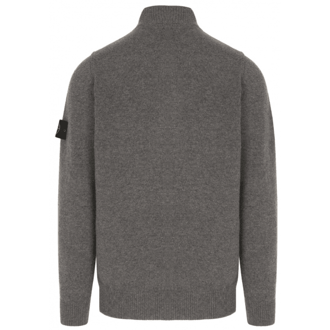 Stone Island Half Zip Jumper With Felt Trims in Cement MelangeKnitwearStone IslandDPUS Designer Outlet8053813457730SStone Island Half Zip Jumper With Felt Trims in Cement Melange