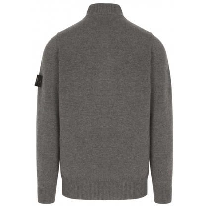 Stone Island Half Zip Jumper With Felt Trims in Cement MelangeKnitwearStone IslandDPUS Designer Outlet8053813457730SStone Island Half Zip Jumper With Felt Trims in Cement Melange