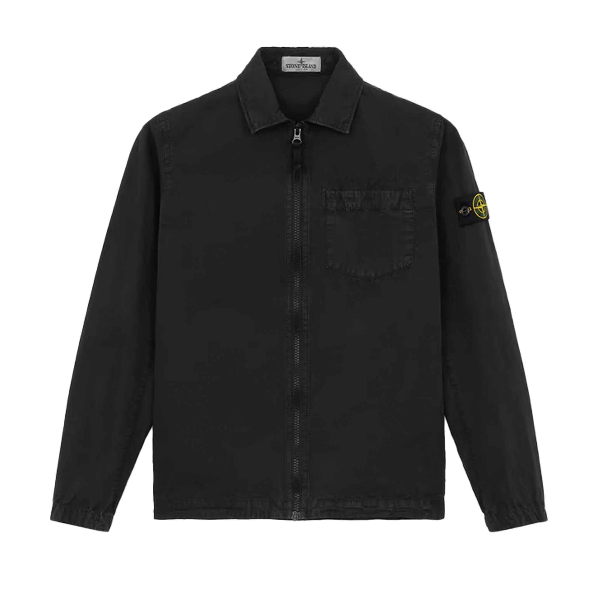 Stone Island Junior Brushed Cotton 'Old' Effect Overshirt in BlackOvershirtStone Island JuniorDPUS Designer Outlet80562460302808Stone Island Junior Brushed Cotton 'Old' Effect Overshirt in Black