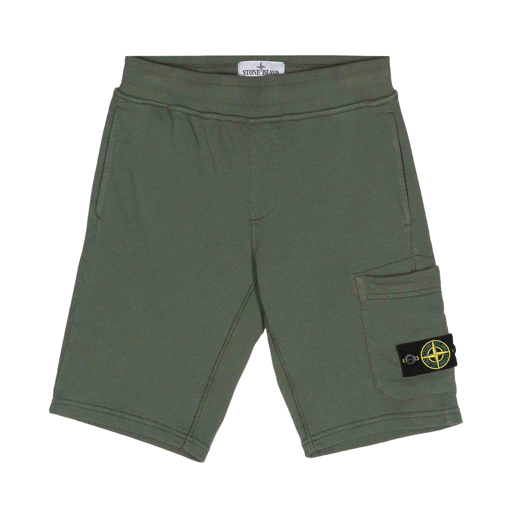 Stone Island Junior Cargo Sweatshorts in Olive GreenShortsStone Island JuniorDPUS80525728709726Stone Island Junior Cargo Sweatshorts in Olive Green