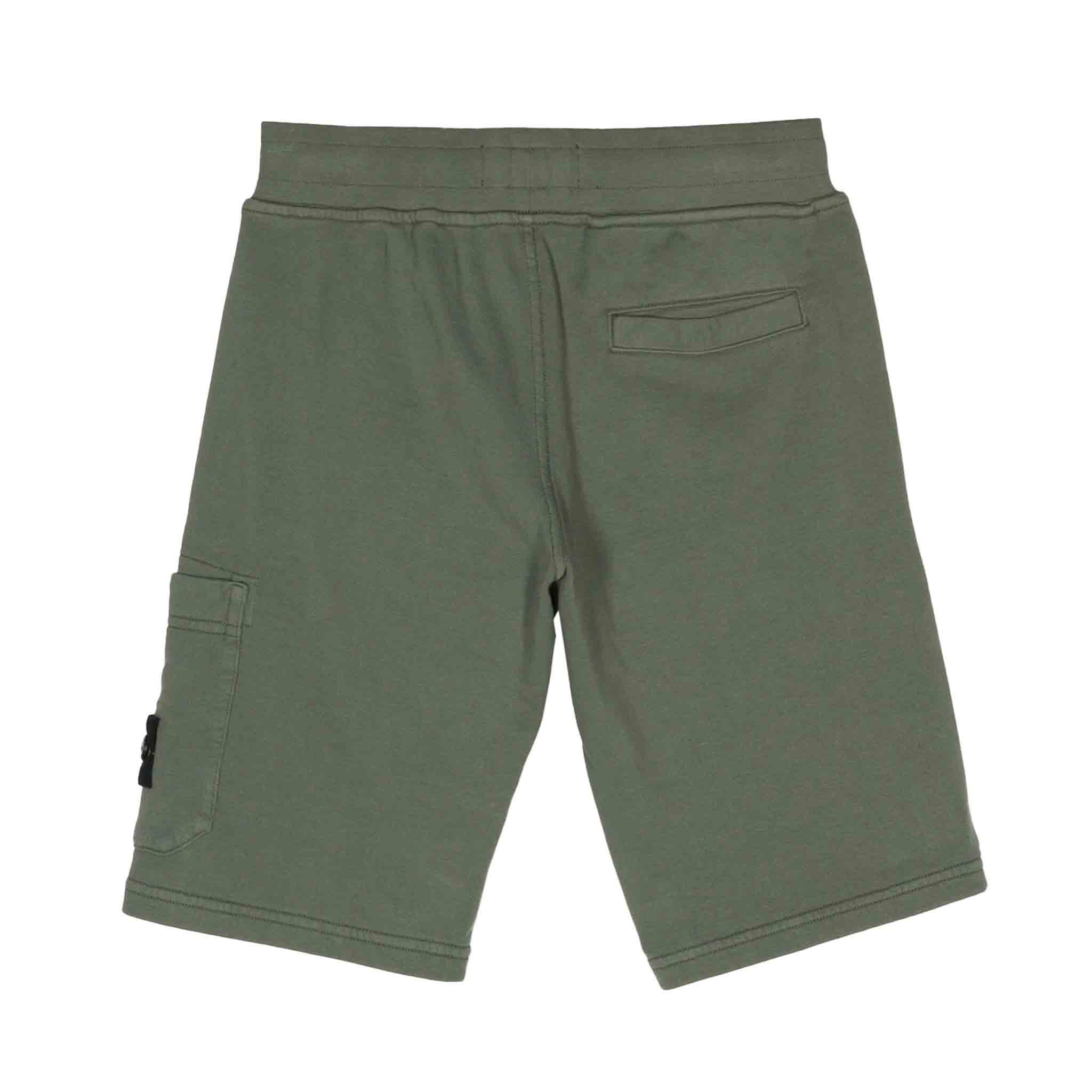 Stone Island Junior Cargo Sweatshorts in Olive GreenShortsStone Island JuniorDPUS80525728709726Stone Island Junior Cargo Sweatshorts in Olive Green