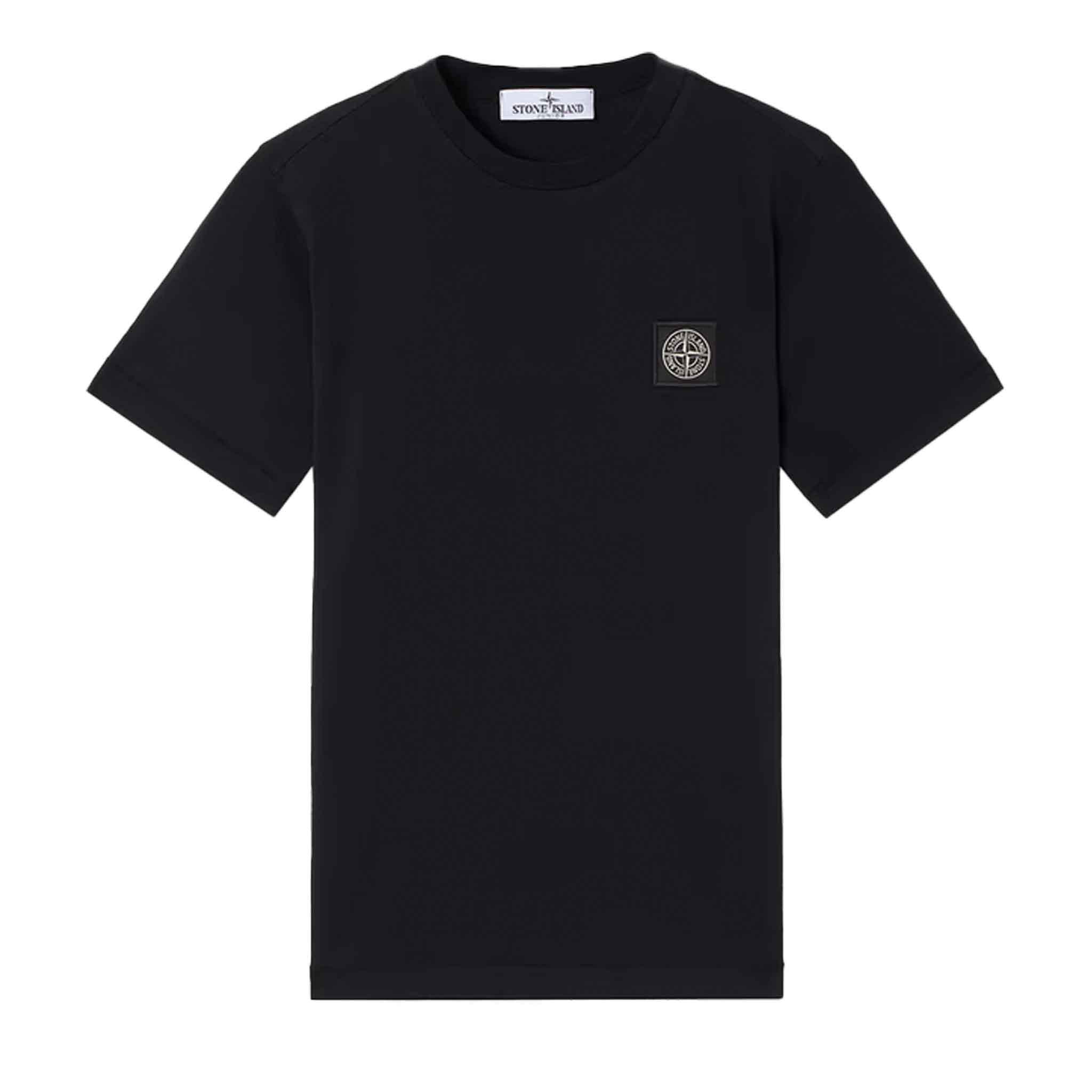 Stone Island Junior Compass Logo T-Shirt in Black