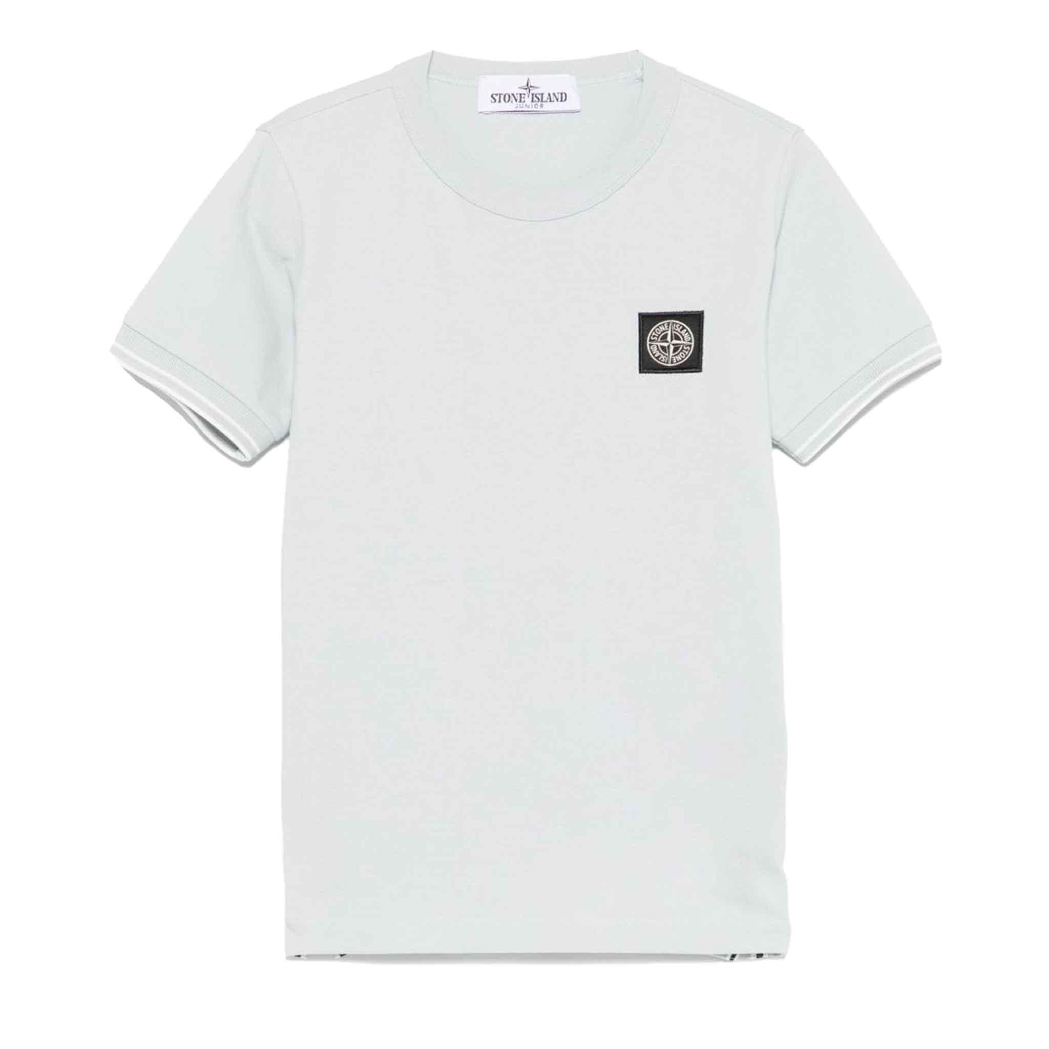 Stone Island Junior Compass Logo T-Shirt in Sky Blue