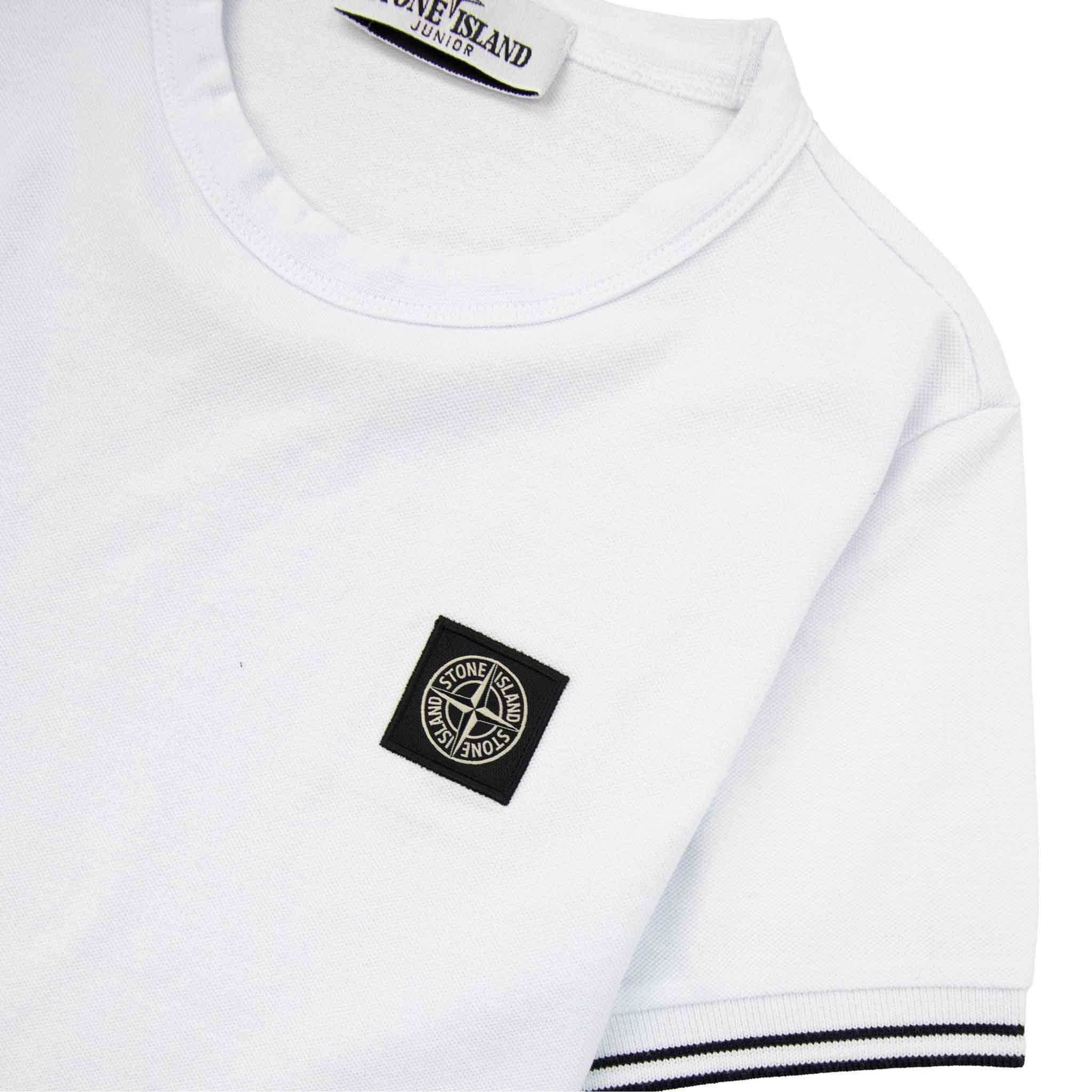 Stone Island Junior Compass Logo T-Shirt in White