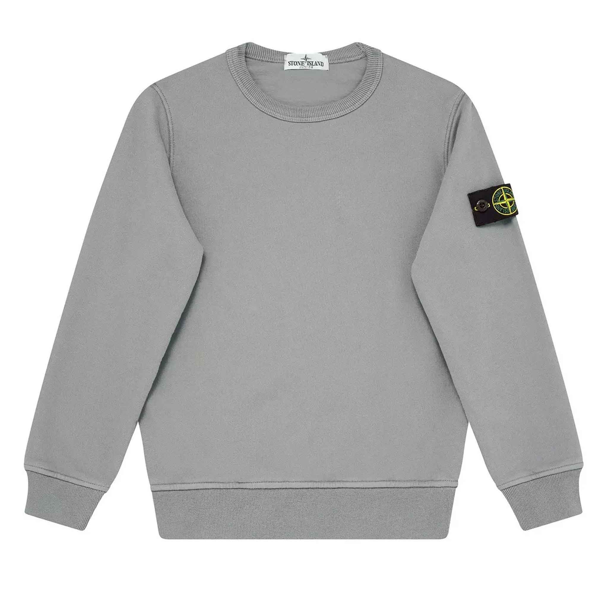 Stone Island Junior Cotton Fleece Crewneck Sweatshirt in Dust GreySweatshirtsStone Island JuniorDPUS Designer Outlet80562460410718Stone Island Junior Cotton Fleece Crewneck Sweatshirt in Dust Grey