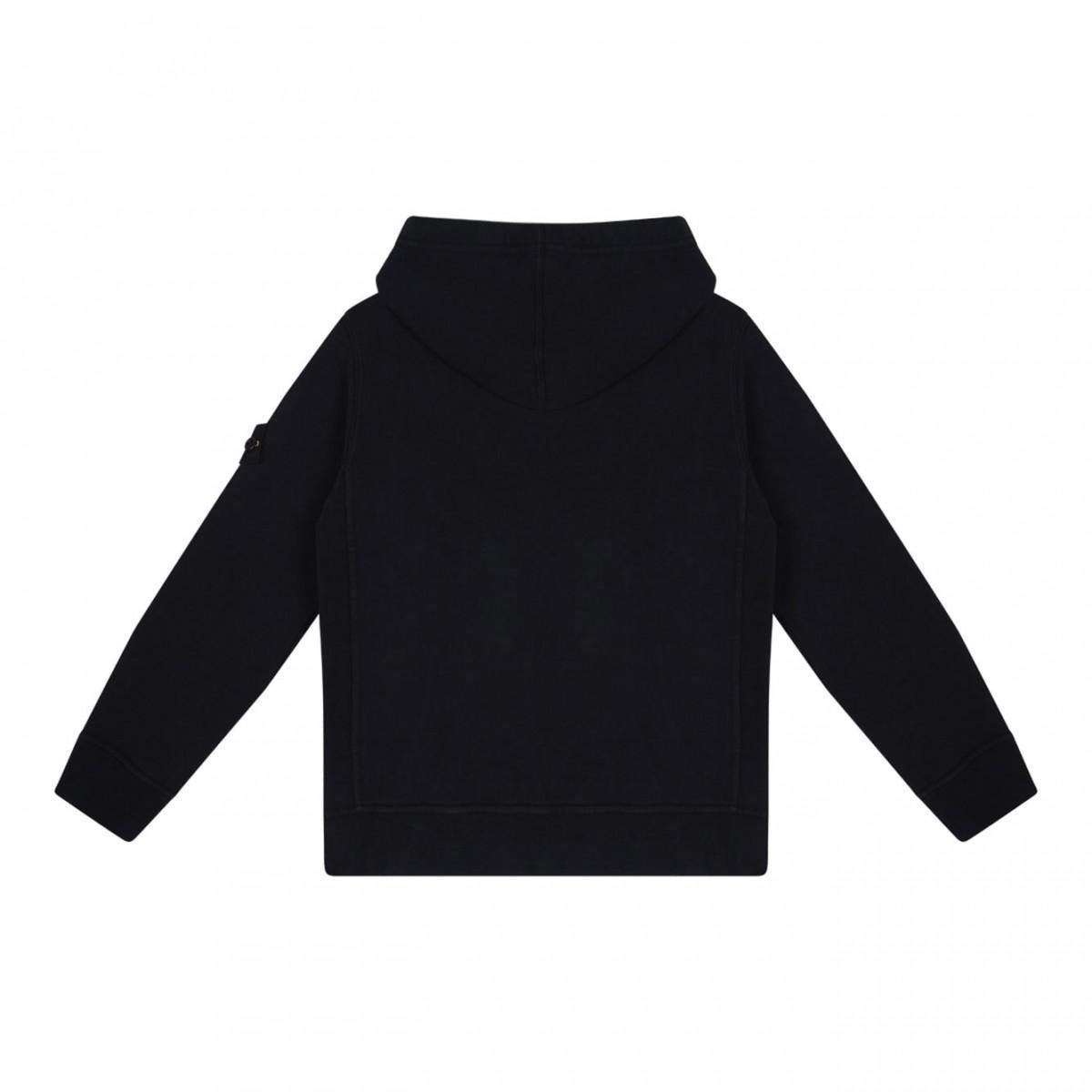 Stone Island Junior Cotton Fleece Hooded Sweatshirt in BlackHoodies & Zip - UpsStone Island JuniorDPUS Designer Outlet8053813538934AGE 8Stone Island Junior Cotton Fleece Hooded Sweatshirt in Black