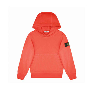 Stone Island Junior Cotton Fleece Hoodie in CoralHoodiesStone Island JuniorDPUS70189543AGE 6Stone Island Junior Cotton Fleece Hoodie in Coral