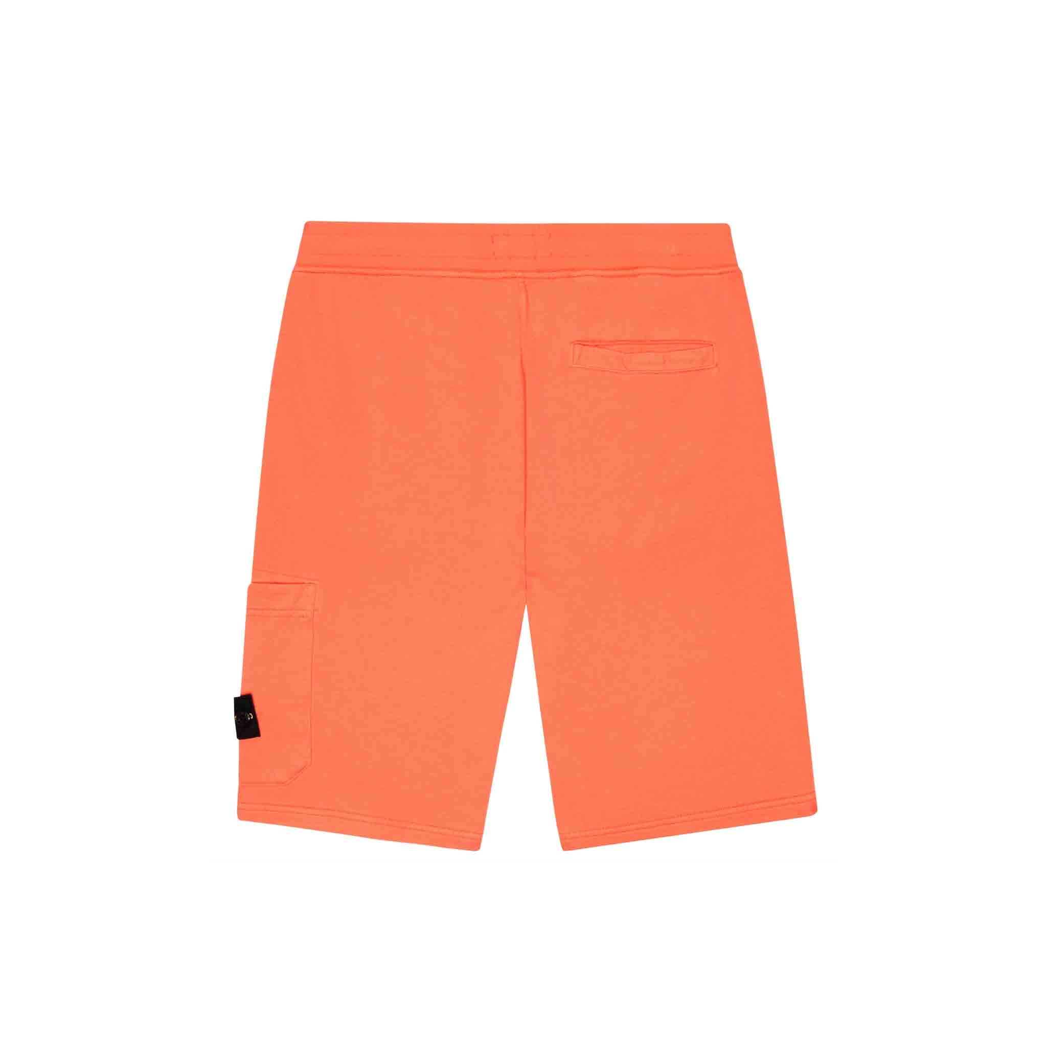 Stone Island Junior Cotton Fleece Shorts in CoralShortsStone Island JuniorDPUS08893927AGE 6Stone Island Junior Cotton Fleece Shorts in Coral