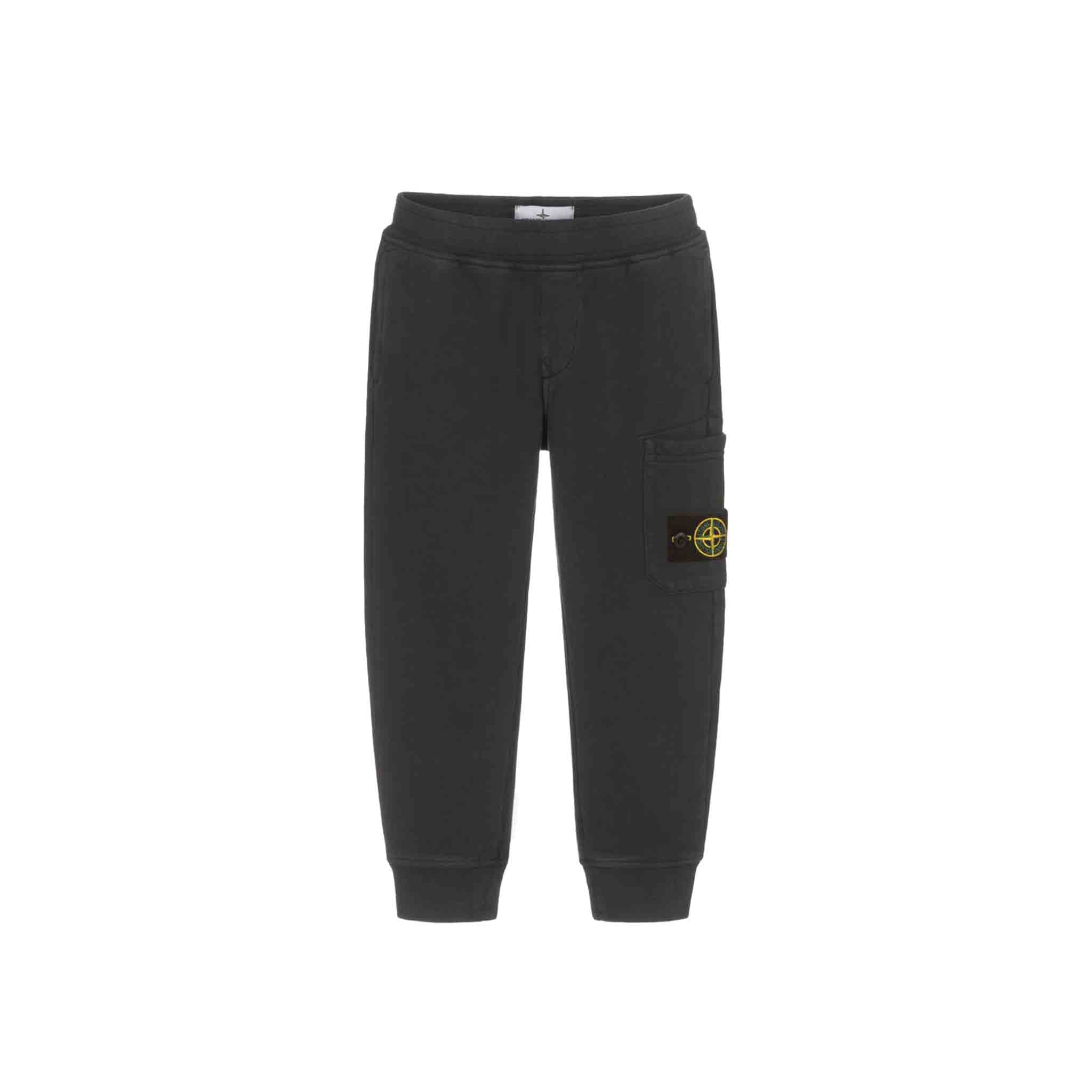 Stone Island Junior Cotton Fleece Sweatpants in CharcoalSweatpantsStone Island JuniorDPUS05316839AGE 6Stone Island Junior Cotton Fleece Sweatpants in Charcoal