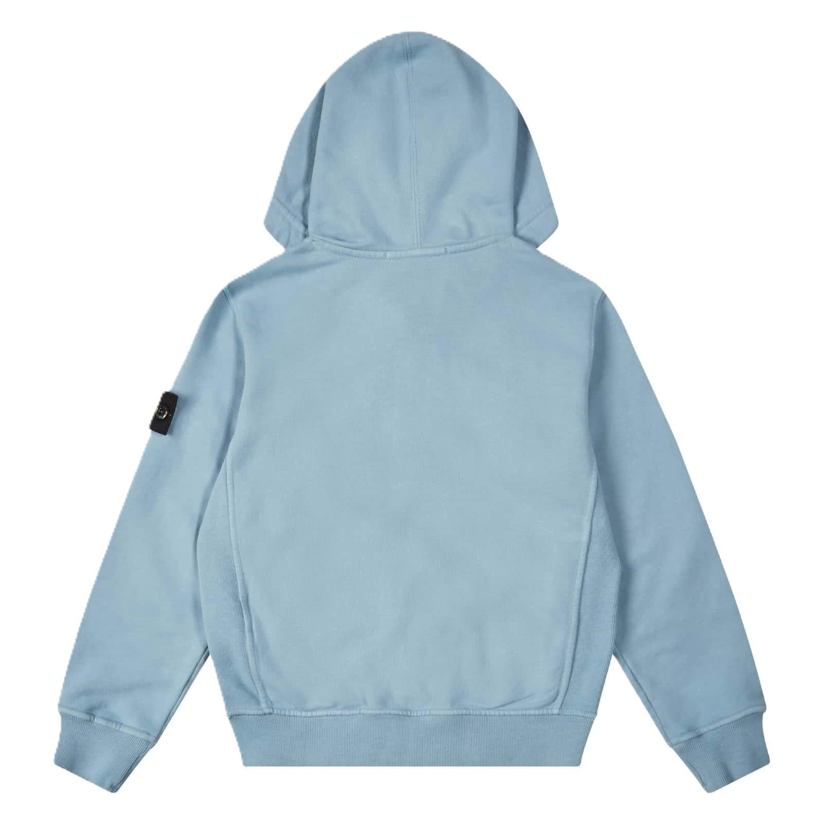Stone Island Junior Cotton Fleece Zipped Hoodie in Dust BlueHoodies & Zip - UpsStone Island JuniorDPUS Designer Outlet8053813538835AGE 8Stone Island Junior Cotton Fleece Zipped Hoodie in Dust Blue