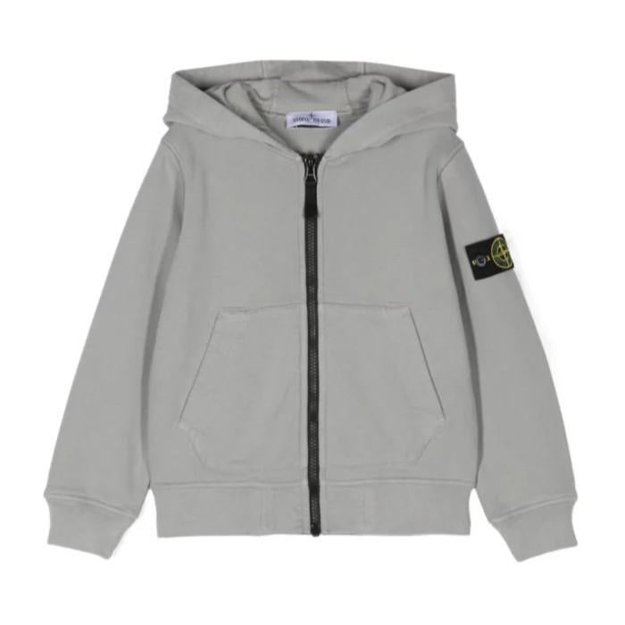 Stone Island Junior Cotton Fleece Zipped Hoodie in Dust GreyHoodies & Zip - UpsStone Island JuniorDPUS Designer Outlet8053813435073AGE 8Stone Island Junior Cotton Fleece Zipped Hoodie in Dust Grey